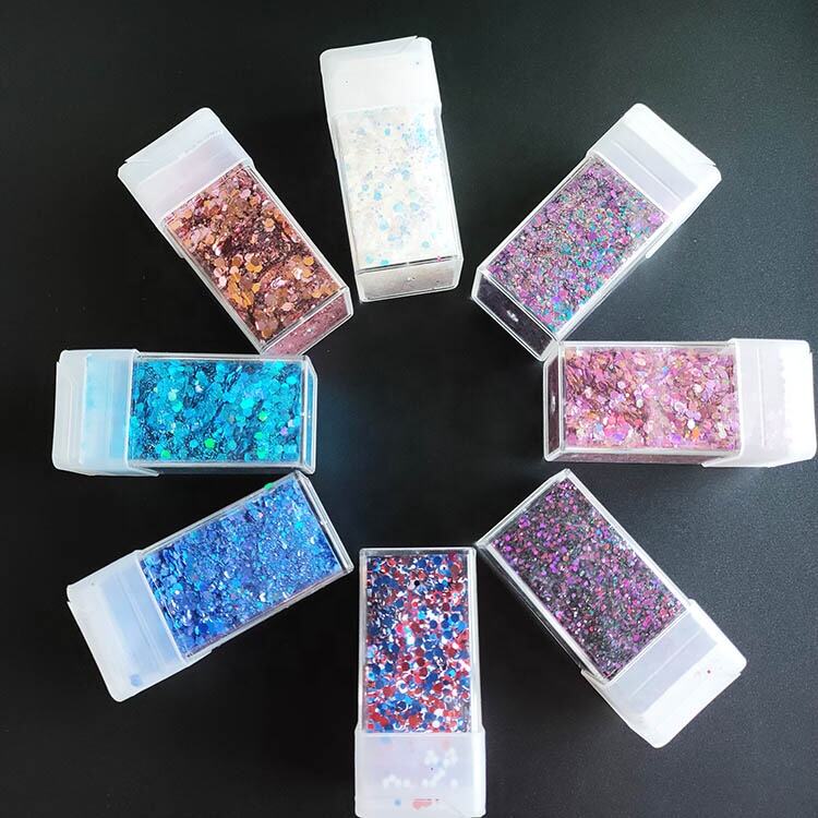 Fast delivery glitter in square bottles square glitter shaker