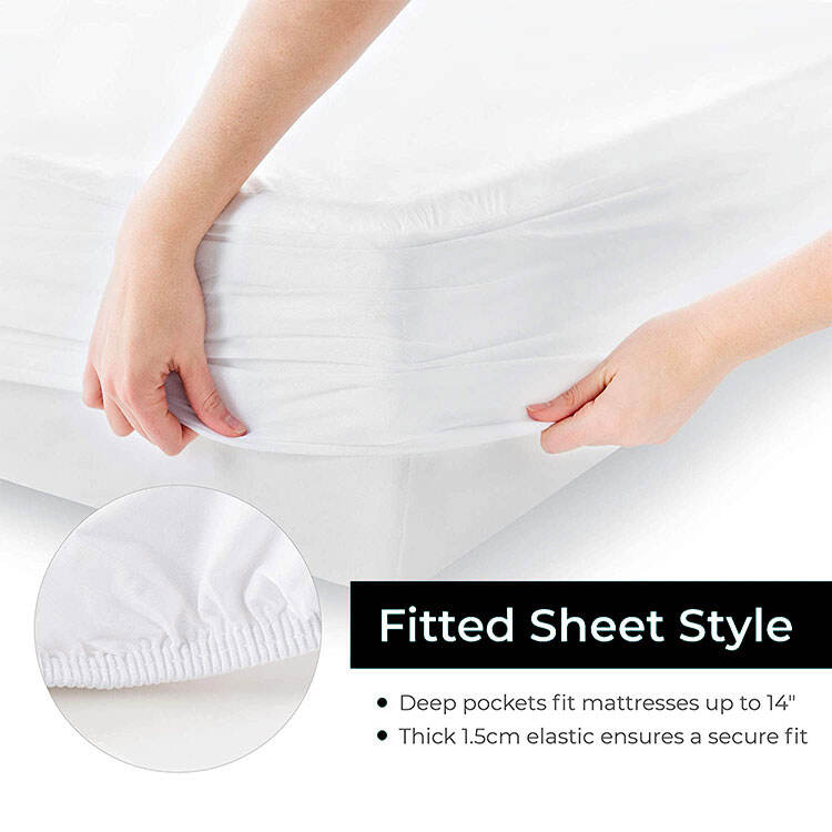 Best Seller Breathable & Noiseless Bamboo Mattress Protector 100% waterproof mattress pad factory