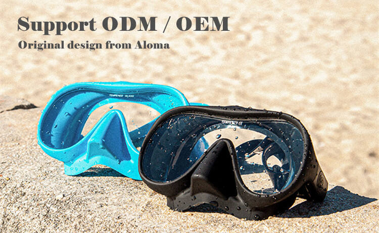 Custom Aloma Anti-Fog Professional Snorkel Set divng gear snorkeling equipment Freediving frameless dive mask details