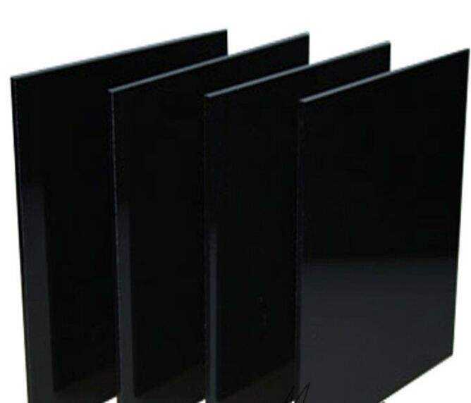 Black cast acrylic colored sheet plexiglass details