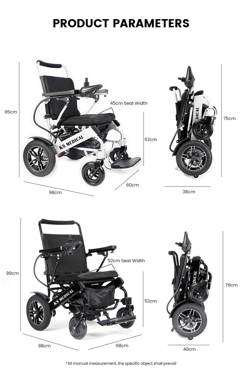 KSM601 Power Motor for Lightweight Folding Electric Wheelchair Prices Anti-decubitus Latex Cushion Foldable electric wheelchairs supplier