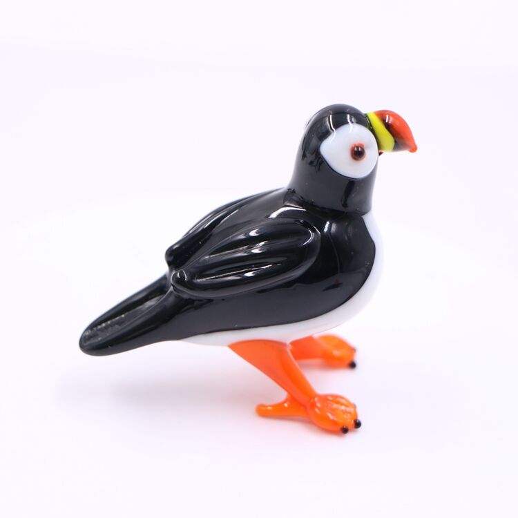 High Quality Handmade Murano Animal Glass Bird Puffin Figurine Ornament supplier