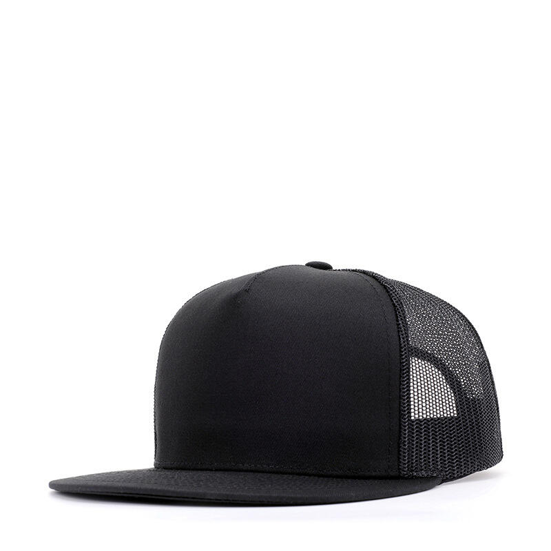 Customizable black snapback hats