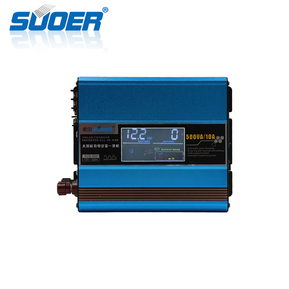 SUS-500A Suoer 12v dc to 220v ac 500w inverter 500watt modified sine wave power inverter built-in solar charger