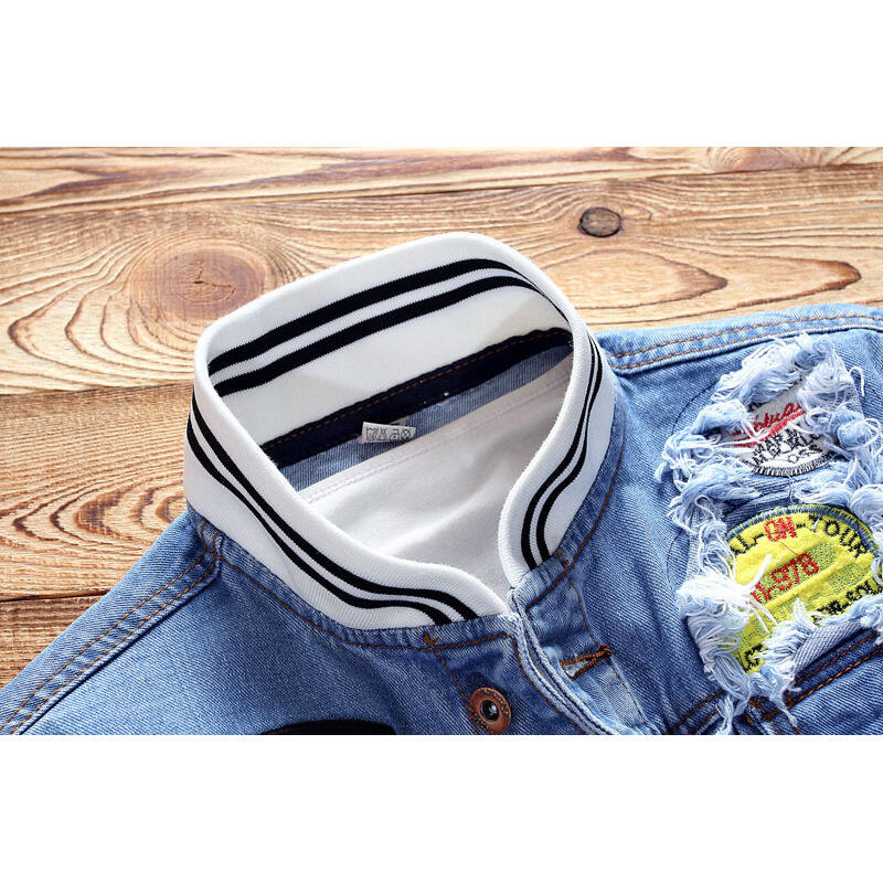 Casual Slim Mens Denim Jacket Plus High Quality Cowboy Men's Spring Jean Jacket details
