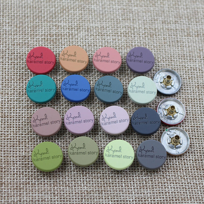 Colorful zinc alloy rubber snap button for clothes