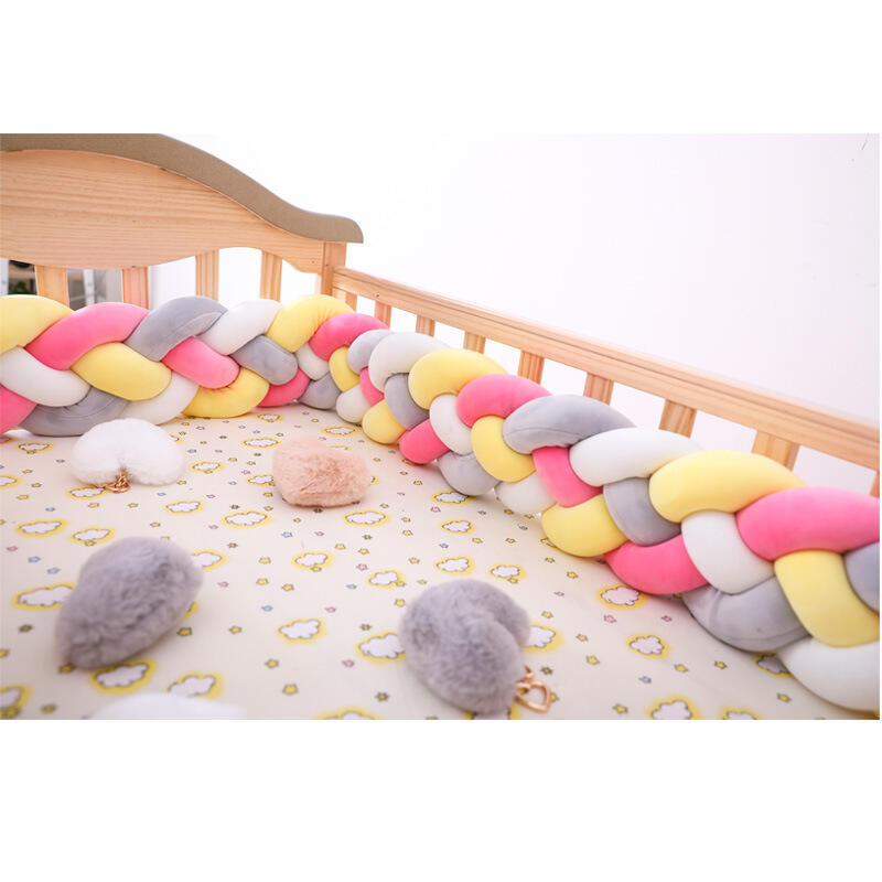 Crib bumper 1M/2M/3M Baby Bumper Bed Braid Knot Pillow Cushion Bumper for Infant Crib Protector Cot Bumper Room details