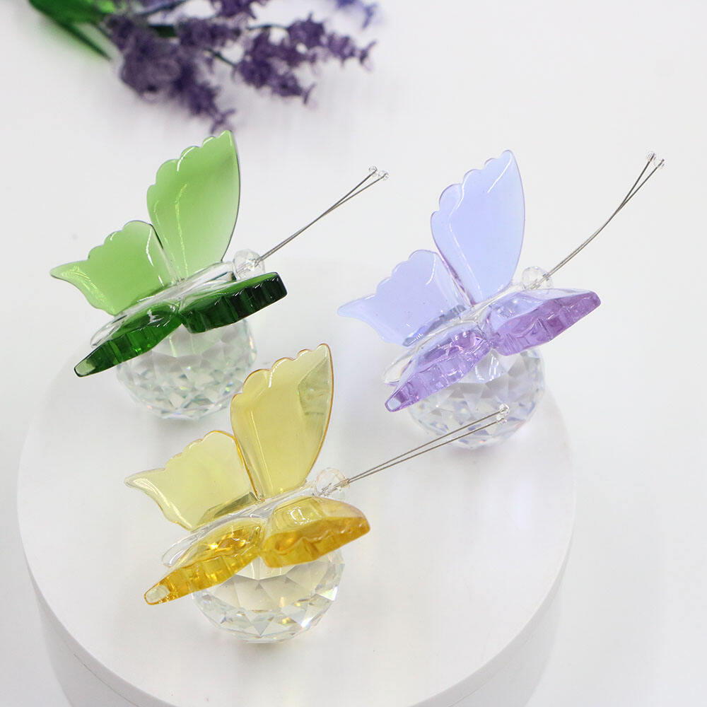 Factory Direct Sell  Murano Lampwork Handmade  Glass Crystal Butterfly Home Decoration Collection Arts Crafts details