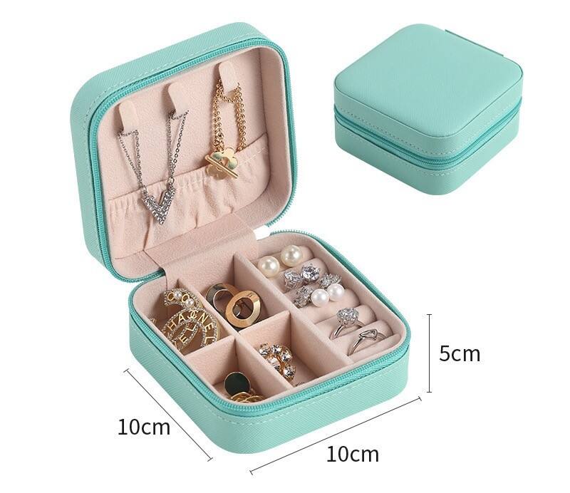 New Products Luxury Travel Jewelry Boxes With Logo Pink White Pu Leather Jewelry Organizer Box Organizer factory