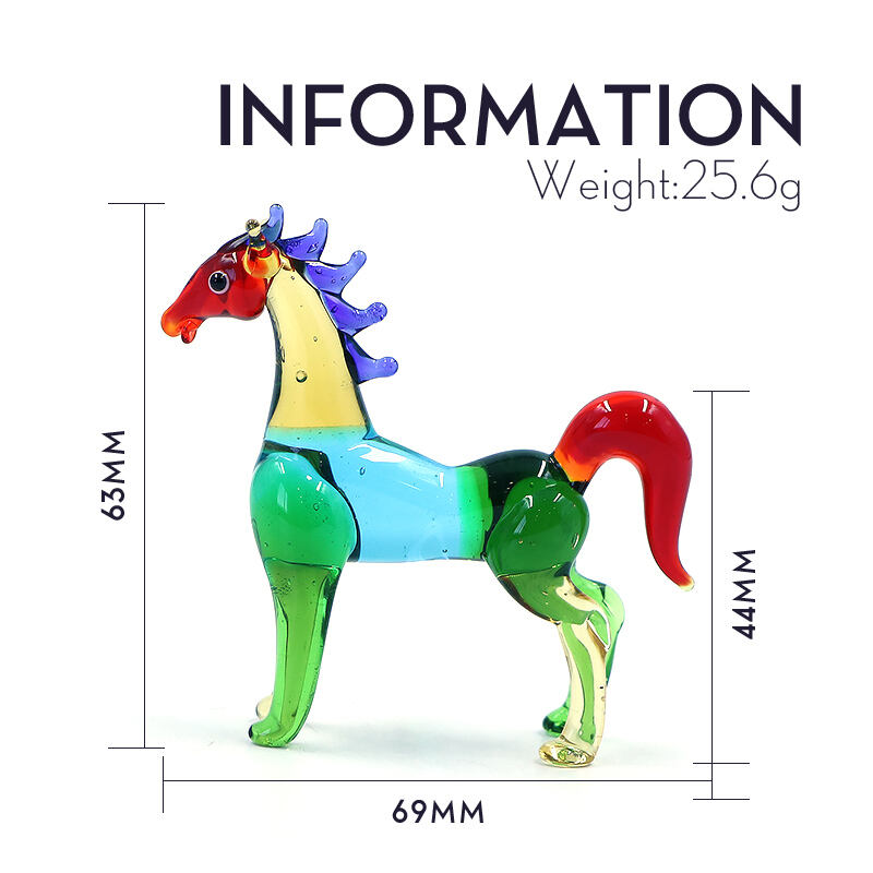 High Quality Sculpture Art Glass Horse Figurine Animal Home Decor Products manufacture