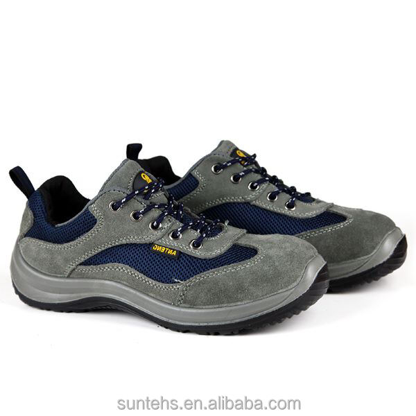 Steel Toe Security Shoes Gray Cow Suede Sandwich Lining High Elastic Sponge Insole Shoes factory