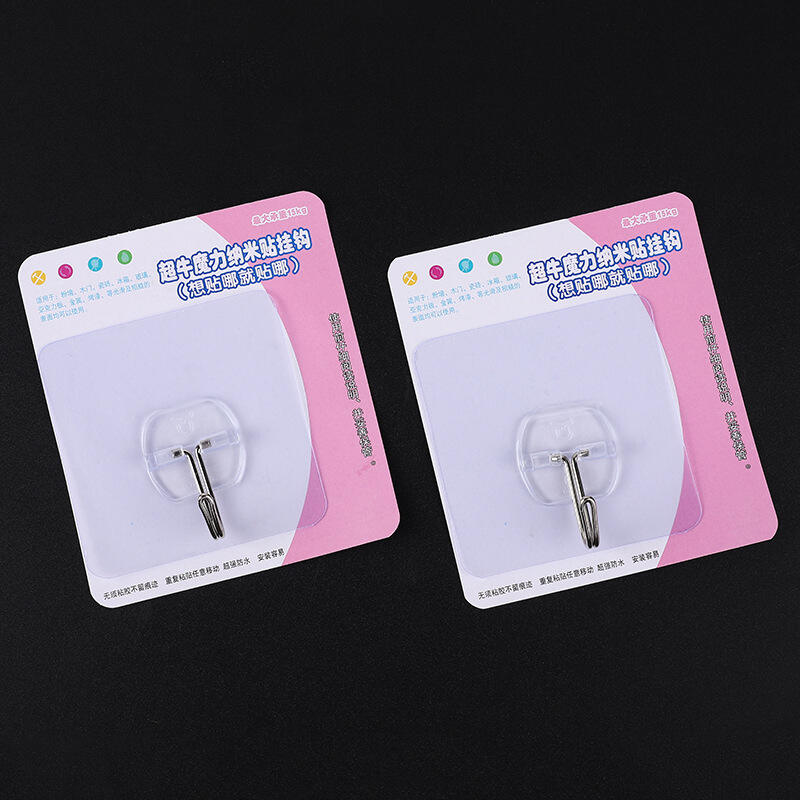 7cm transparent opp card acrylic waterproof Traceless stick hook free punching door back office factory