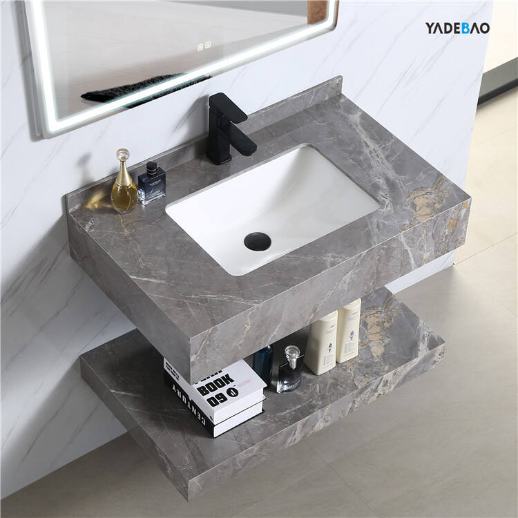 Wall Mounted Marble Sink Large Vanity Wall Hung Marble Wash Basins Artificial Stone Bathroom Sink details