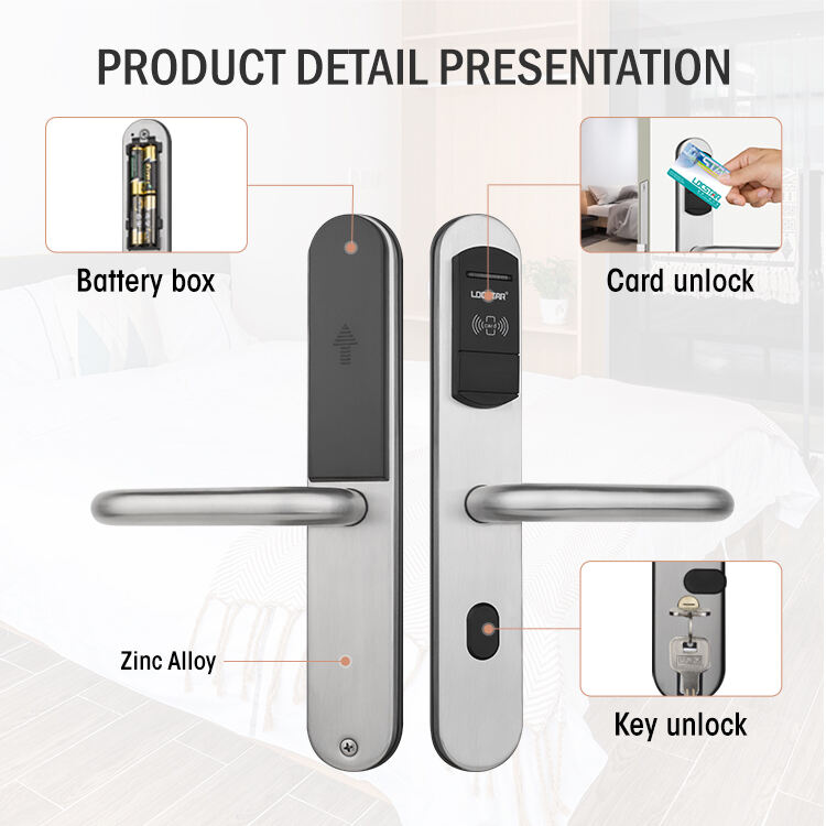 Locstar Door Key Card Latch System Cost Portable Rfid Best Travel Slim Hotel Lock factory