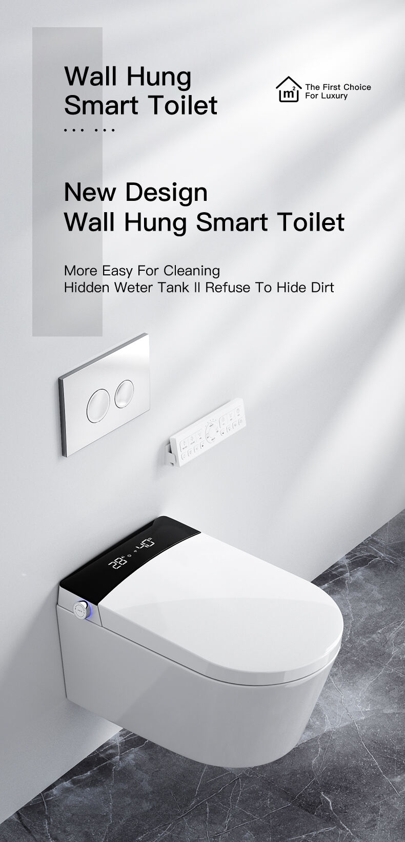 New Design Back To Wall Intelligent Wc Wall Hung Toilet Bowl Automatic Toilet Bidet Bathroom Wall Hung Smart Toilet details