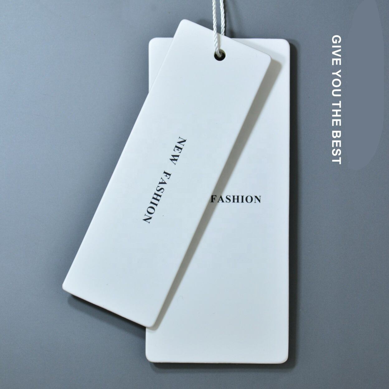 Custom Luxury Hanging Label with Free Slings Special Swing Paper Product Hang Tags for Clothing Garment factory