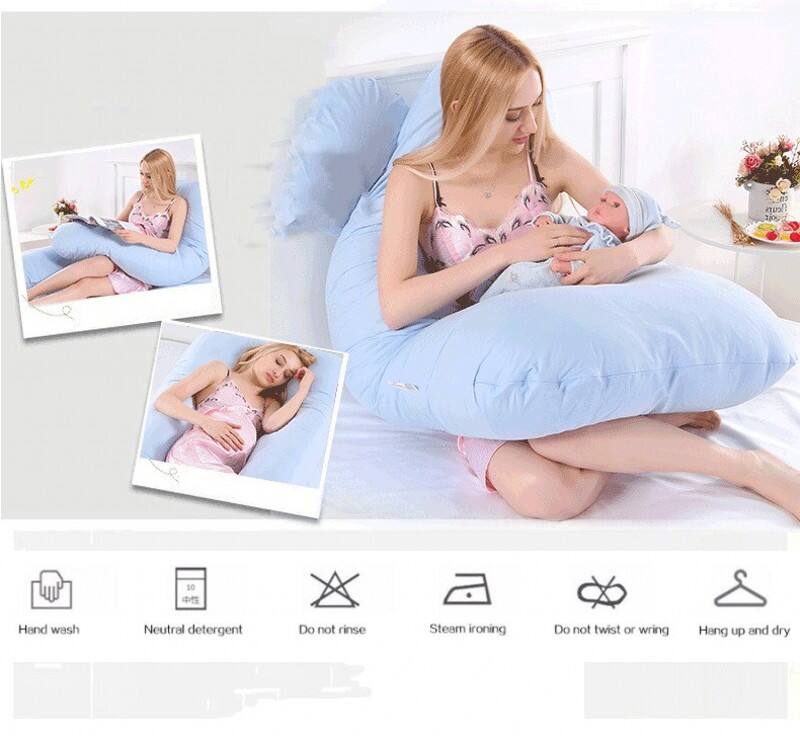 100% Cotton Body U Shape Maternity Pregnancy Side Sleeping Support Pillows for Pregnant Women details