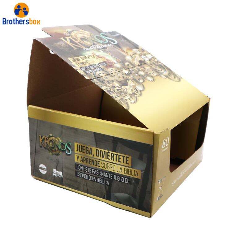 Custom Foldable Cardboard Display Box / KRONOS Corrugated Display Stand factory