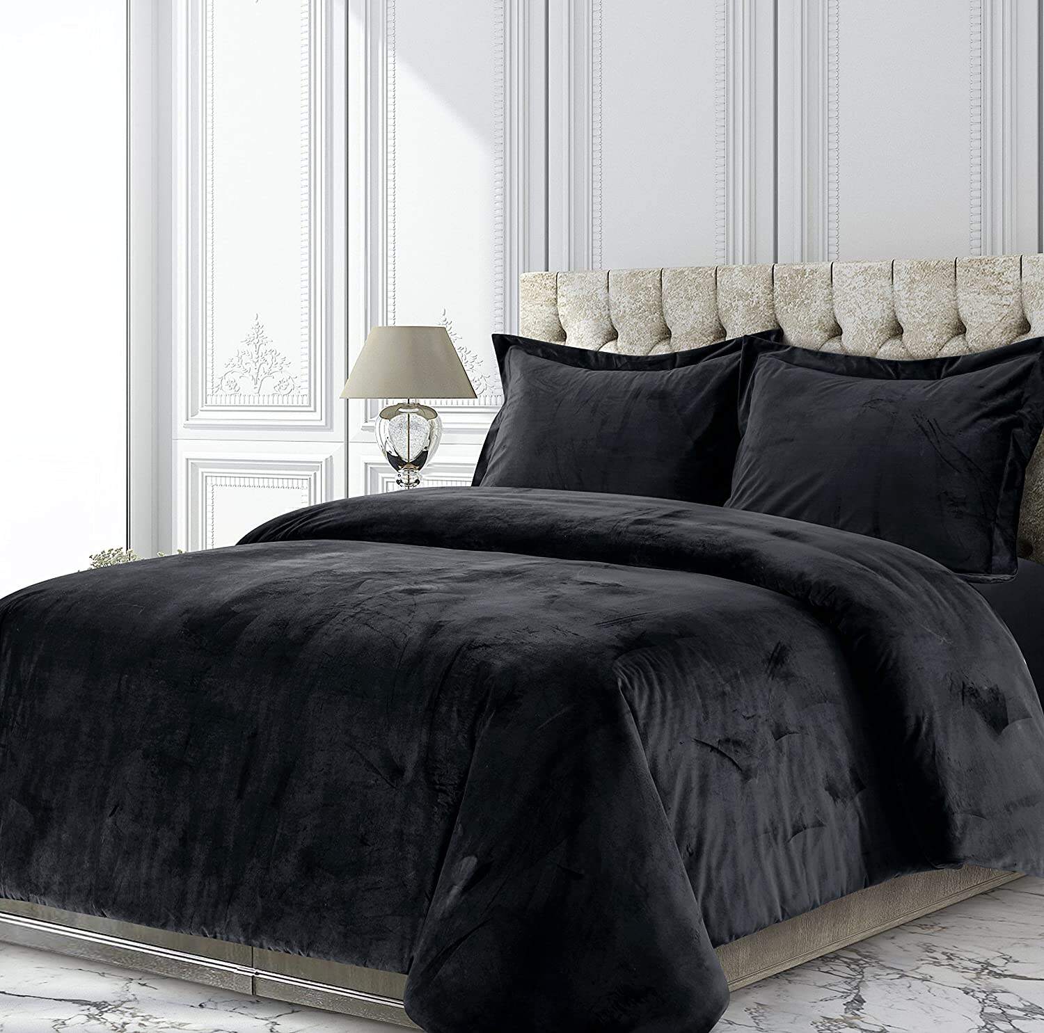 Wholesale 3 Pieces Winter Soft Thick bedding set Velvet comforter Oversized Solid duvet set details