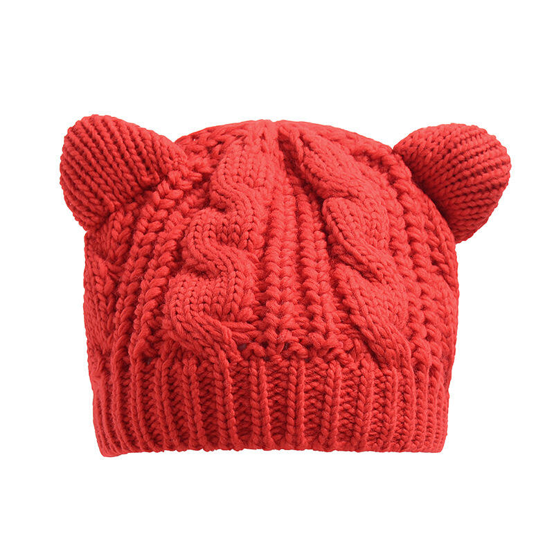 Cat ear wool hat