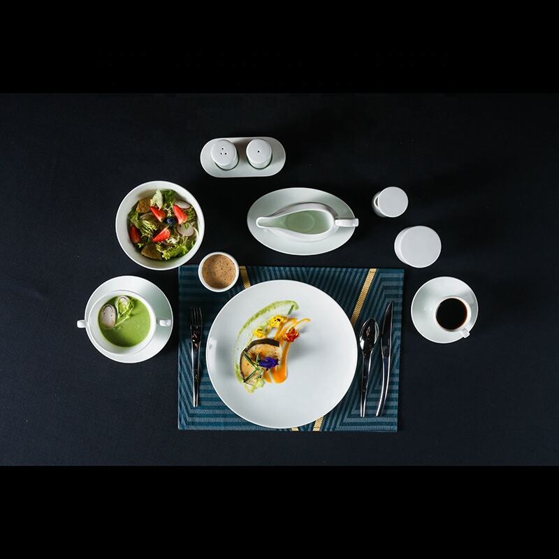 Luxury Porcelain Plates Set Restaurant Hotel Dinnerware Soup Bowl Custom details