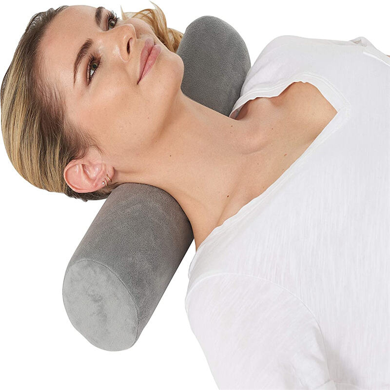 Cervical Neck Roll Memory Foam Pillow Bolster Pillow Round Neck Pillows Support for Sleeping for Bed Legs Back and Yoga supplier