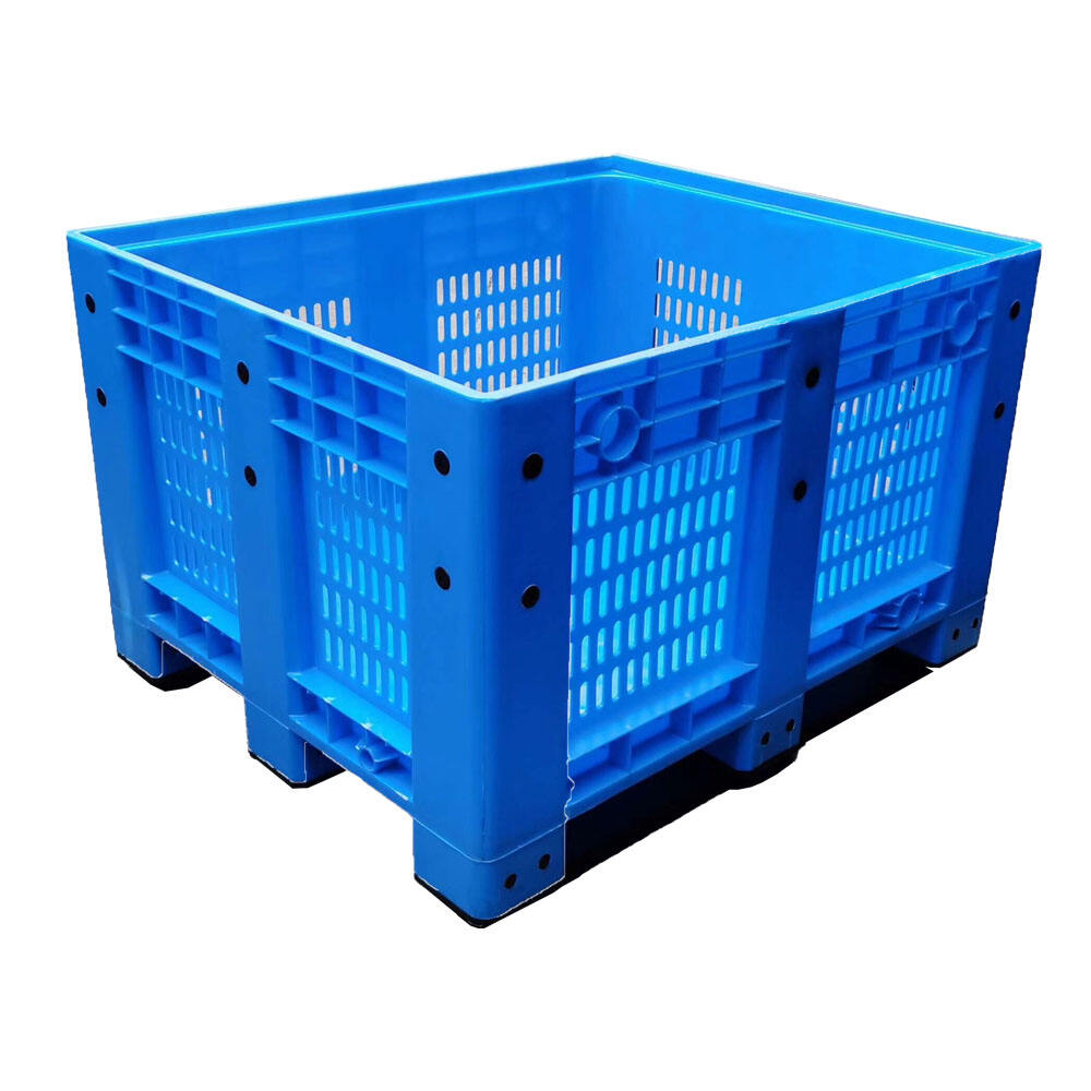 Australian standard large volume 720L foldable plastic pallet boxes mega bin with lid factory