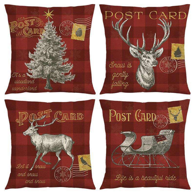 Christmas cushion cover 45*45 cm Pillowcase Sofa Linen covers Home Decor for Car supplier