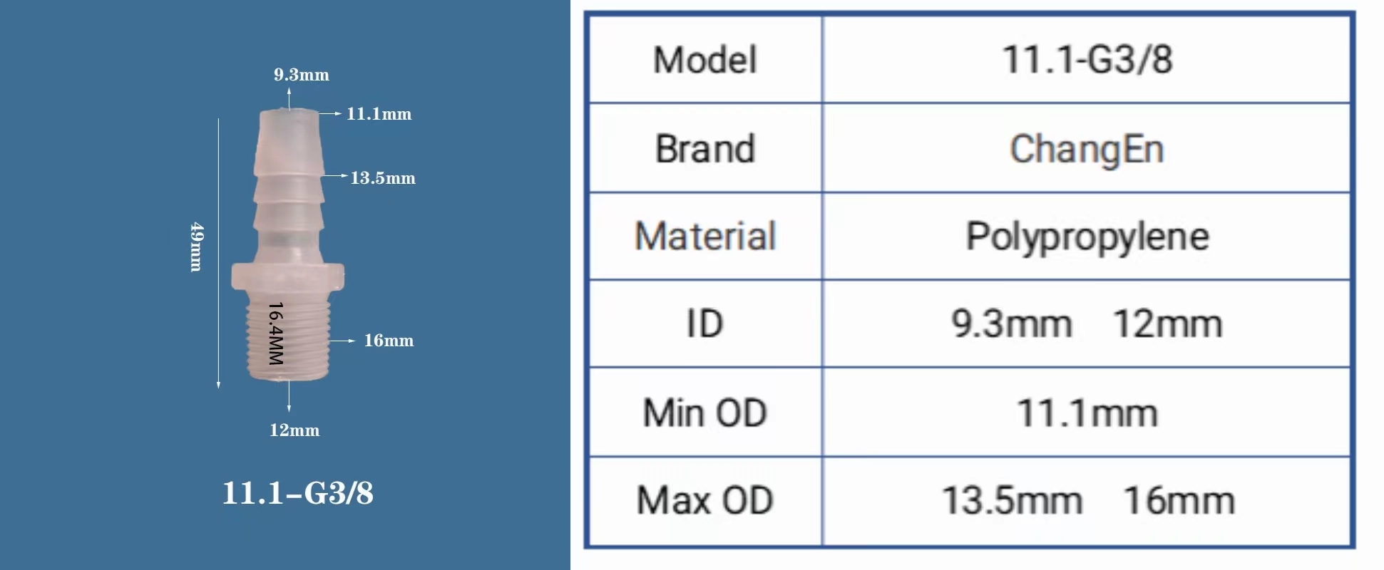 G1/2 Threaded English Screw Plastic PP Male Pagoda Quick Connect Fitting Polypropylene Straight Connector supplier