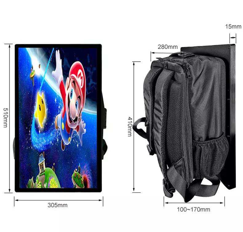 21.5-inch LCD portable backpack high brightness Outdoor advertising display walking Advertising backpack LED Walking Billboard supplier