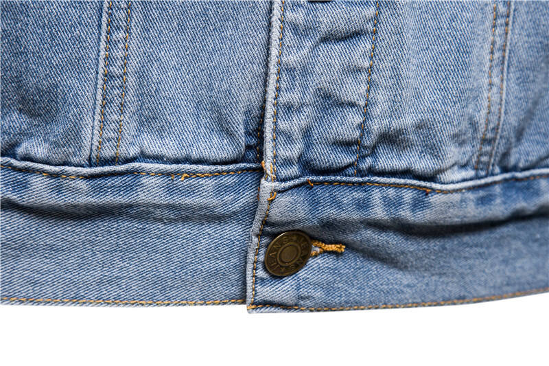 Customation High Quality Man Simple Casual Lapel Joker Blue Denim Coat Men's Large Size Jean Jacket Men's Jean Jacke Coats details