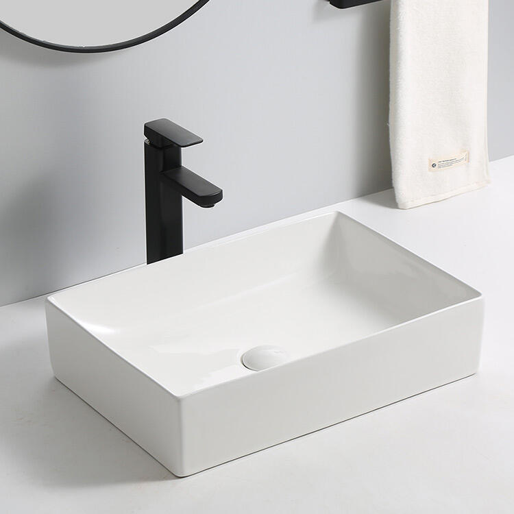 Fashion Ceramic above counter Vanity Basin Matte Black Marble Overmount Bathroom Sink factory