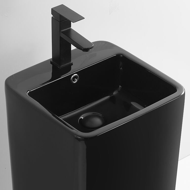 factory China wholesale Black Freestanding Wash Basin Bathroom Sink CE CUPC sink Sanitary Ware Lavabo Pedestal Basin details