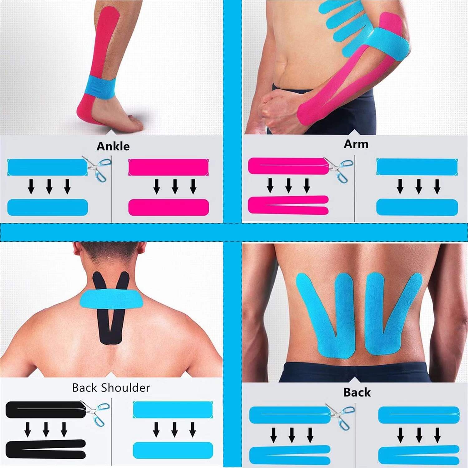 Anthrive Multicolor 5cmx5m Perforated Sports Safety KT Tape Waterproof Punched Kinesiology Tape With Holes manufacture
