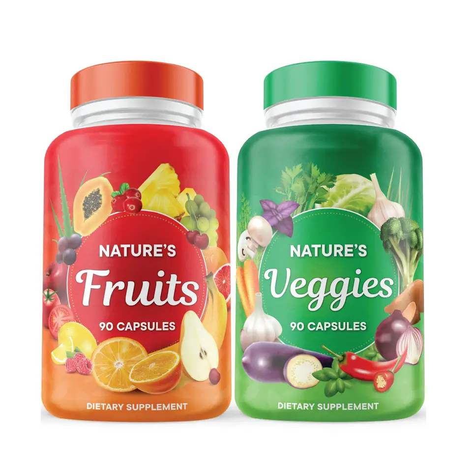 Private Label Fruits And Veggies Supplement Capsules With Vitamins And Minerals Supports Energy details