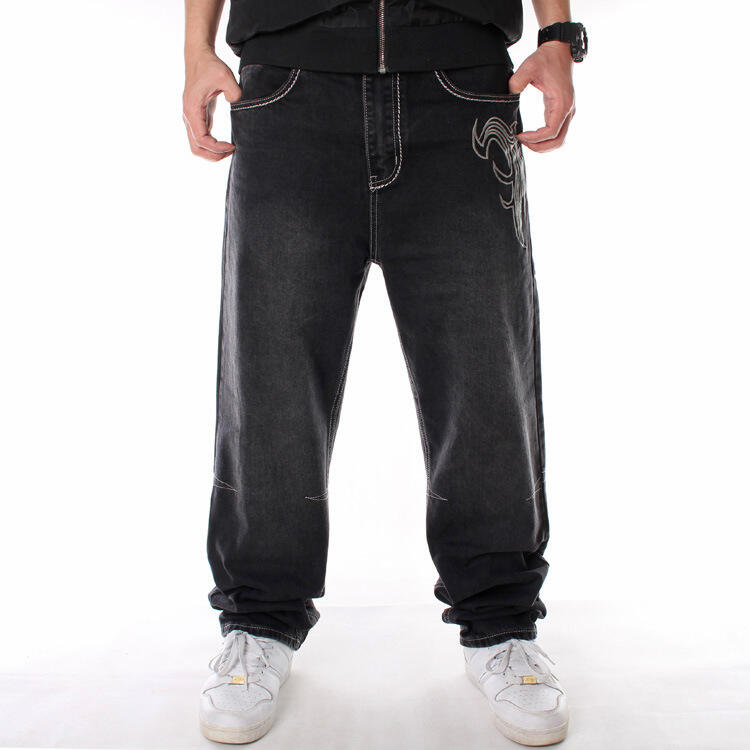 Plus Size Men's Jeans Hip Hop Skateboard Baggy Jeans Men Plain Fashionable Jeans Pants For Men European Brands manufacture