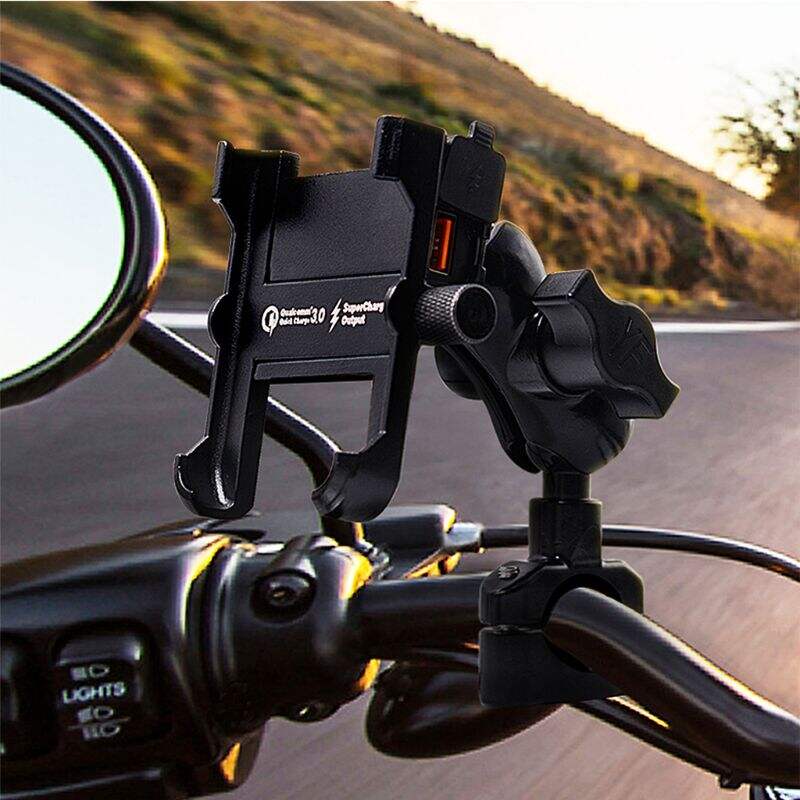 Laudtec Universal Motorcycle Phone Bracket Rechargeable QC3.0 Fast Charge Bicycle Mobile Phone Holder Stand manufacture