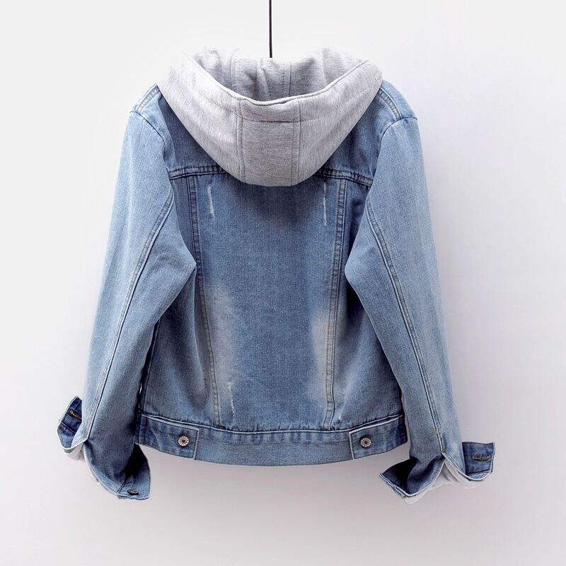 Ladies Womens Winter Sherpa Hoodie Jacket Casual Jeans Slim Fit Blue Denim Plus Size Women's Jackets factory