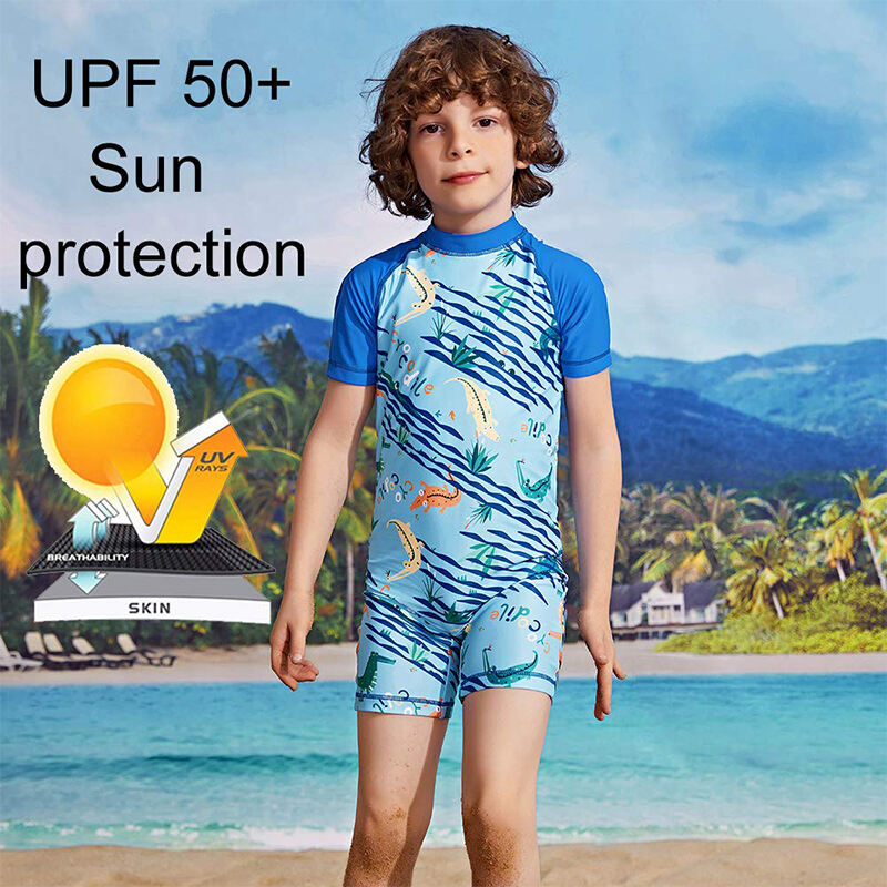 Sporty High Neck Swimwear Bathing Suit for Boys details