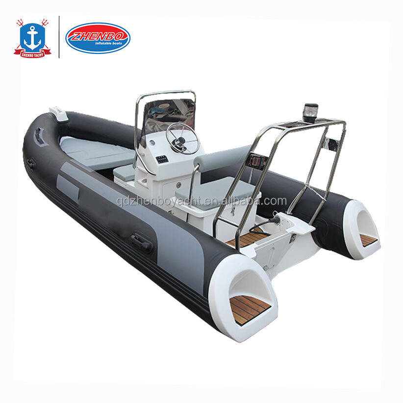 RIB480 a Black Fiberglass Hull Rib Boat With PVC or Hypalon Tube Inflatable Rib 480 details