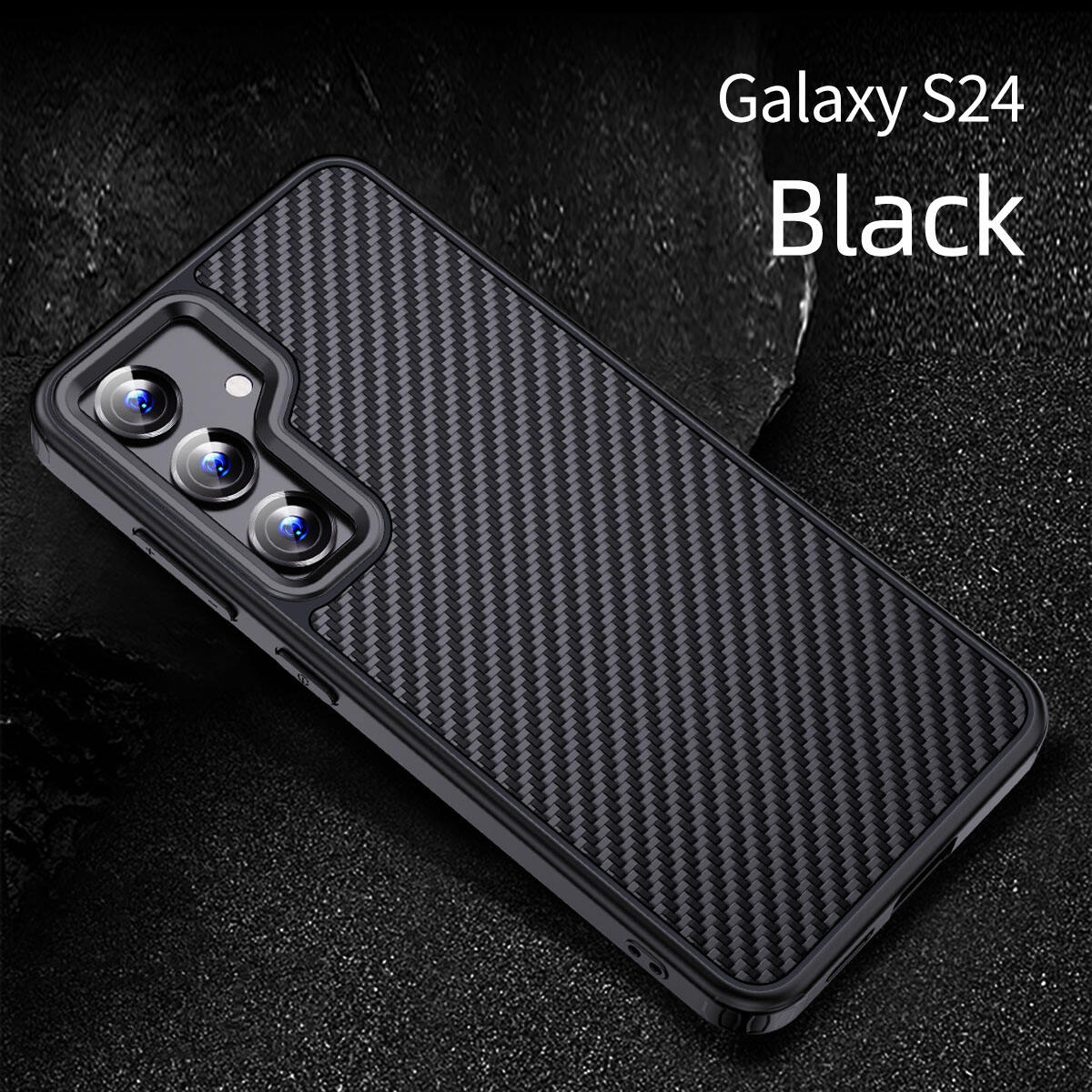 WLONS WLS08 Drop Proof Carbon Fiber Frosted Suction Mobile Tpu Phone Case For Samsung Galaxy S24+ S24 Ultra