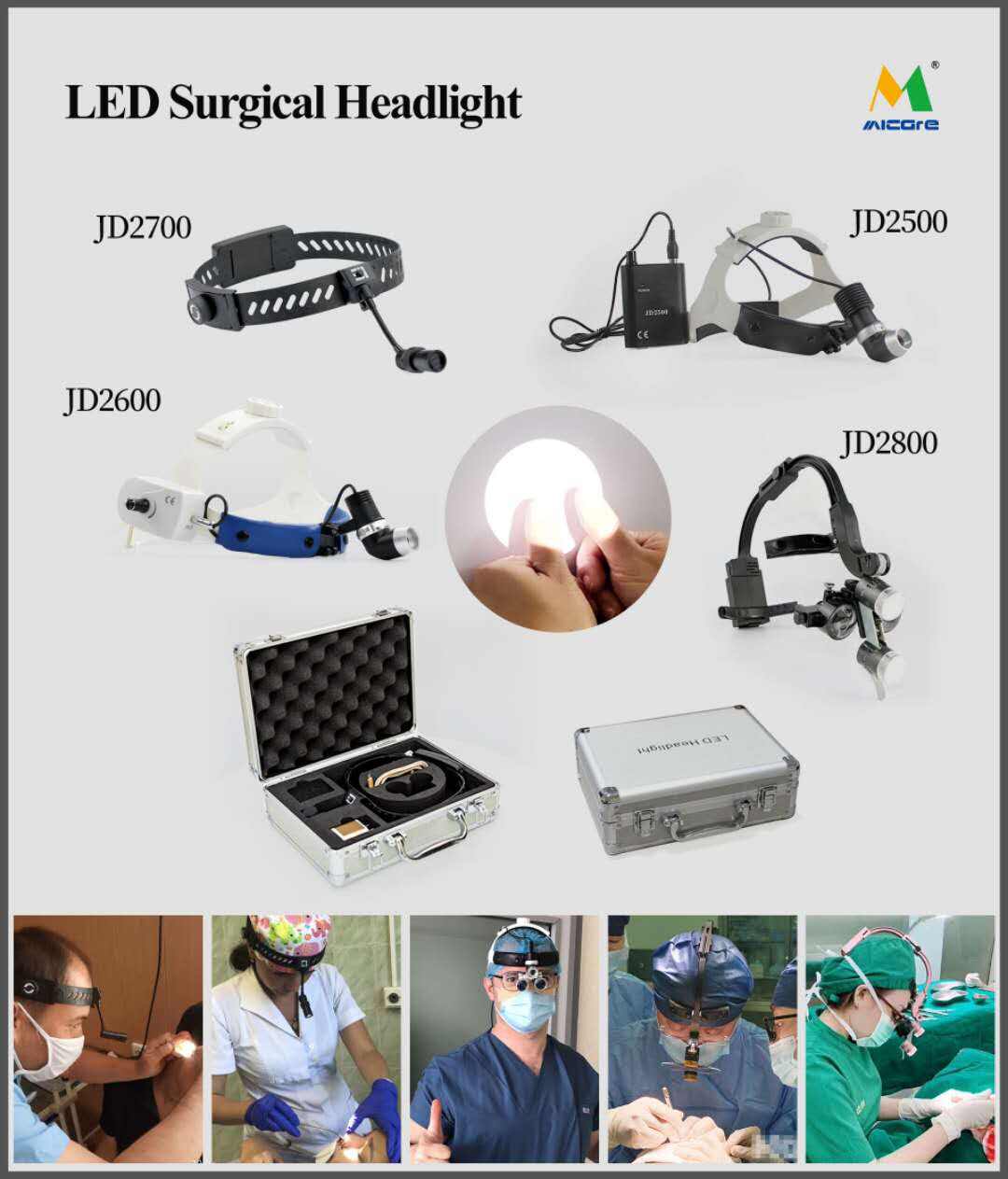 High Quality Examination Therapy Equipments Medical Led Lamp for ENT with Goose Neck JD1600L Electric Steel Ce Surgical Lamps details