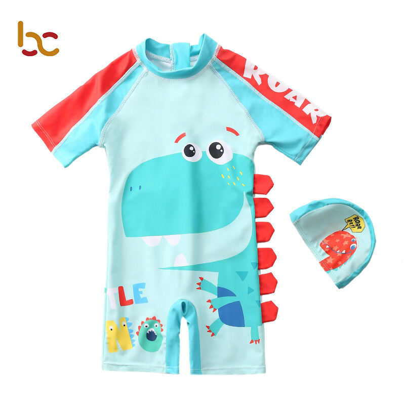 Summer Cartoon Print One Piece Zip Up Swimwear for Kids manufacture