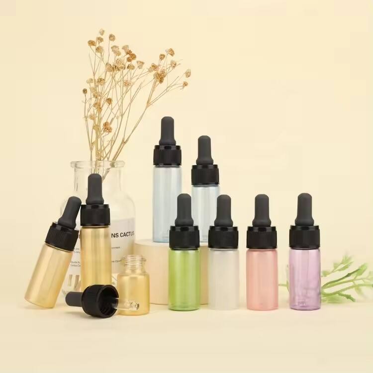 Custom Colorful Vial glass Bottle essentiacl oil Bottles Small Capacity Dropper packaging container supplier factory