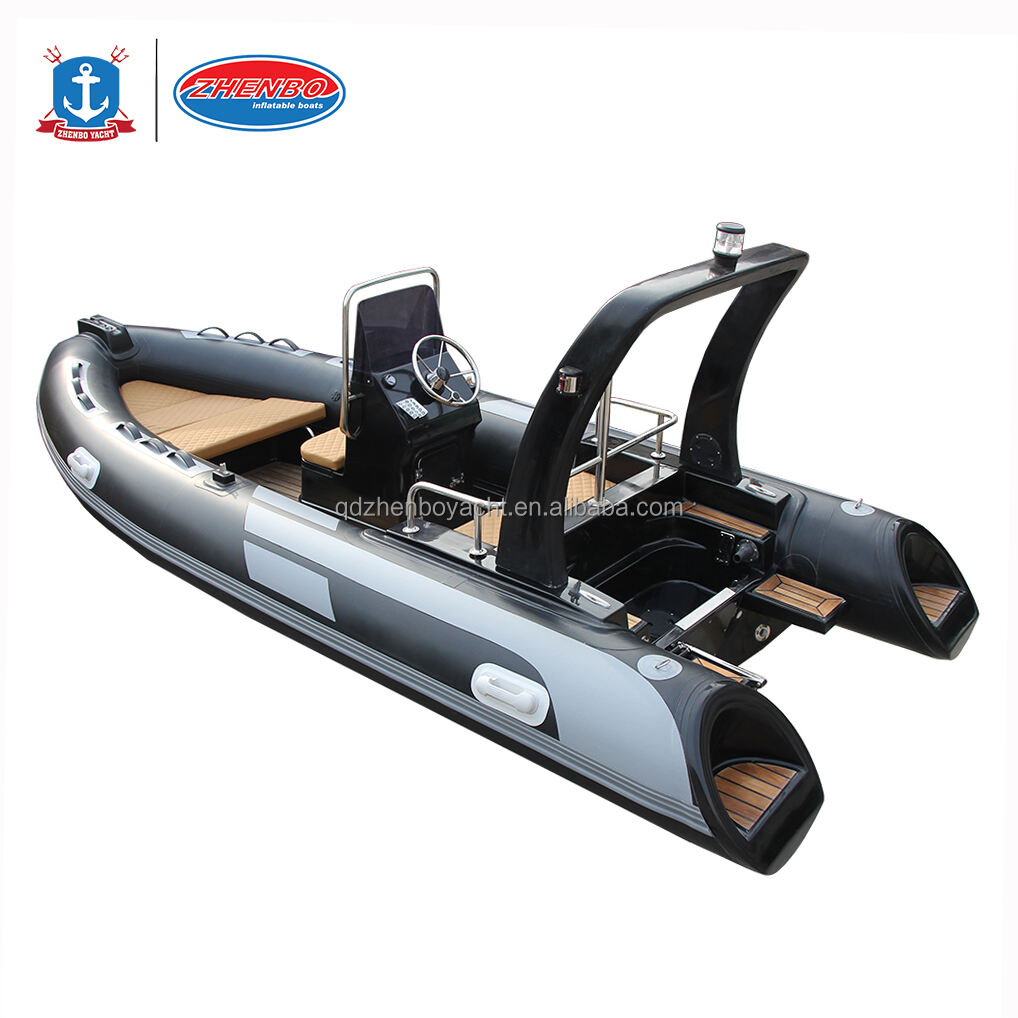 RIB480 a Black Fiberglass Hull Rib Boat With PVC or Hypalon Tube Inflatable Rib 480 manufacture