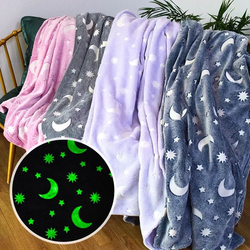 Luminous blanket Glow in The Dark Throw Blanket for Kids, Winthome Luminous Cute Blanket with Star Pattern,Birthday Unique Gift supplier