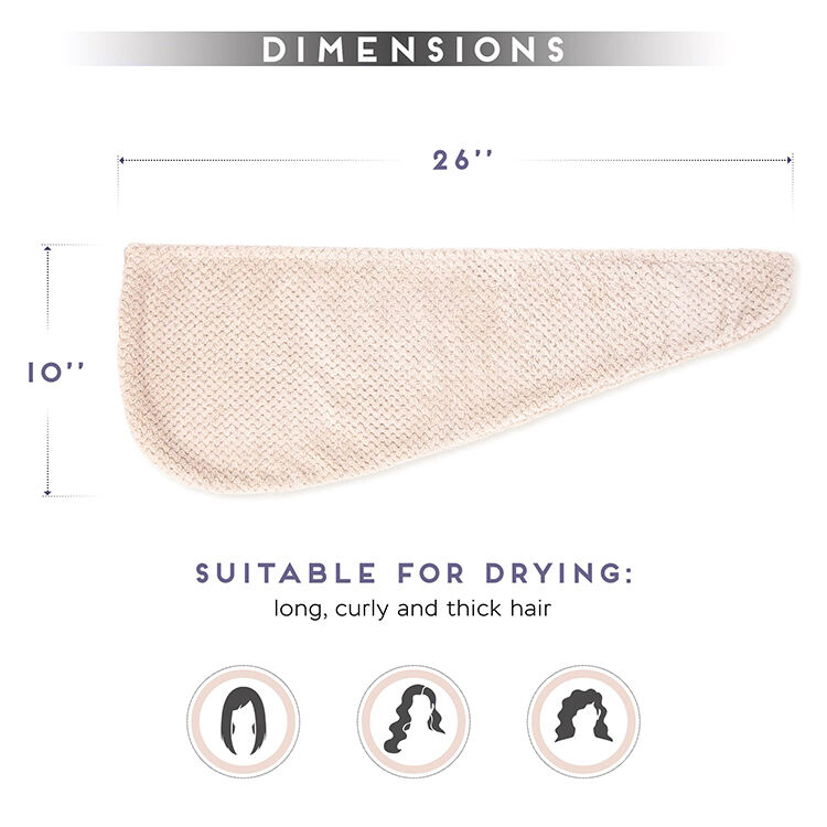 Personal Design for All Hair Type Waffle Hair Turban Wrap Towels details