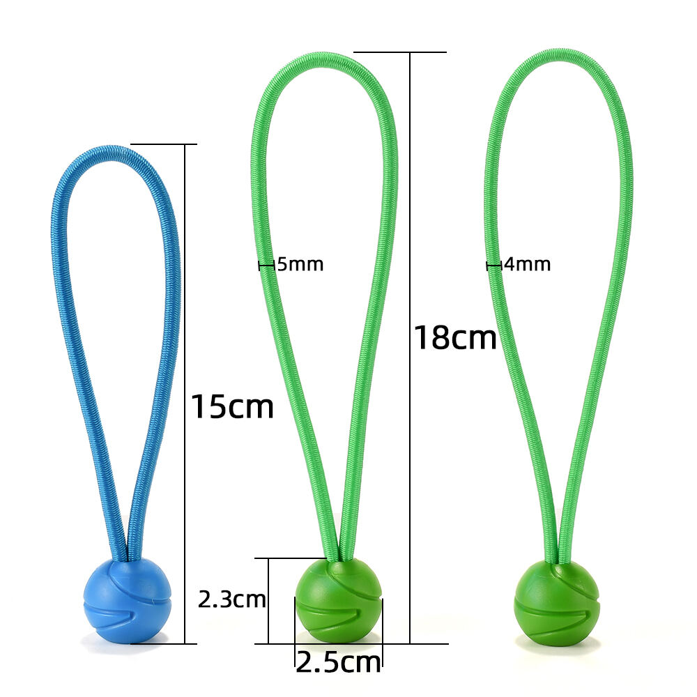 New Arrival 4mm 6'' Elastic plastic ball bungee latex for camping tent cargo details