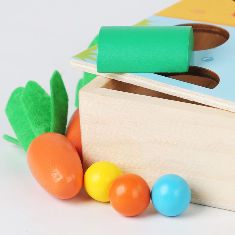 Produk Baru 2024 Mainan Manik-manik Klip Pasangan Lobak Kayu Kartu Kognisi Warna Mainan Pendidikan Montessori untuk Anak-anak Laki-laki Perempuan Pabrik