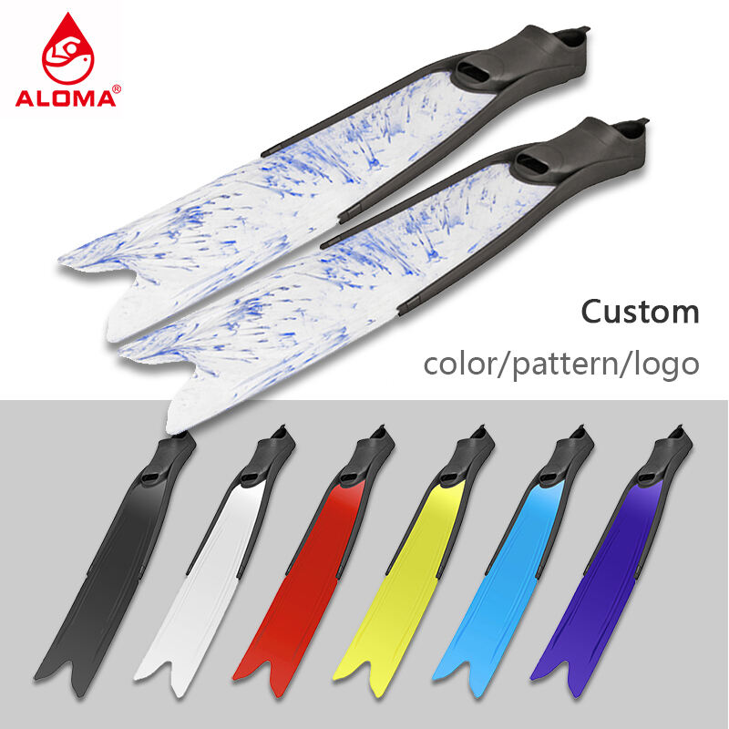 Custom Foot Pocket Diving spearfishing fins Fins freediving flipper equipment long blade freediving fins manufacture